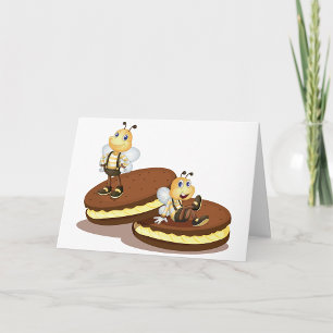 Les Abeilles Sur Deux Biscuits Cartes De Voeux