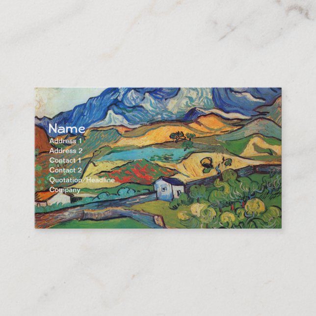 Les Alpilles (F724) Van Gogh Fine Art Business Card (Front)