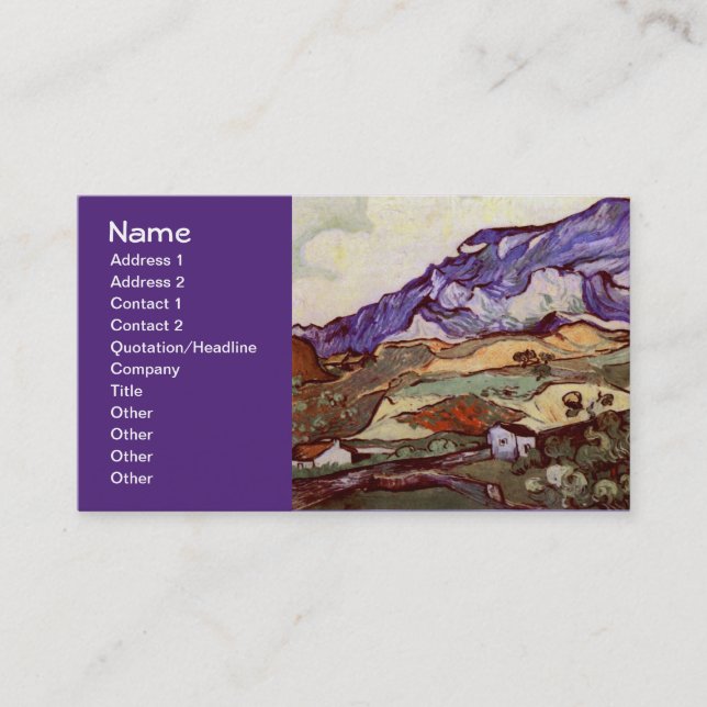 Les Alpilles (F724) Van Gogh Fine Art Business Card (Front)