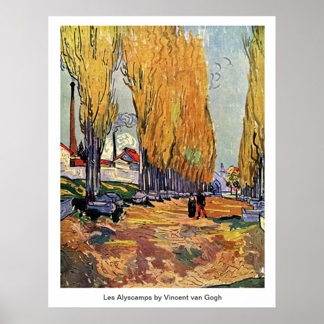 Les Alyscamps by Van Gogh. Autumn landscape Poster (Front)