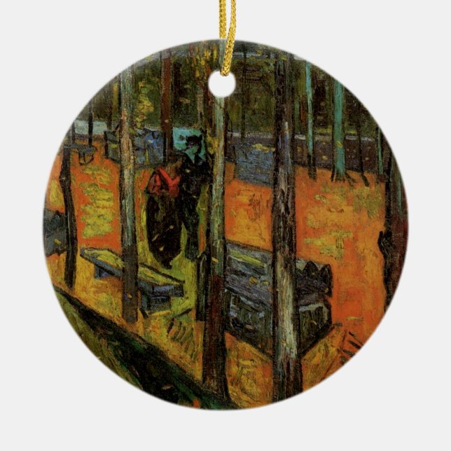 Les Alyscamps (Cemetery) by Vincent van Gogh Ceramic Ornament (Front)