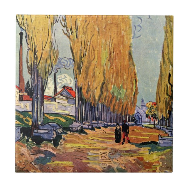 Les Alyscamps (Cemetery) by Vincent van Gogh Tile (Front)