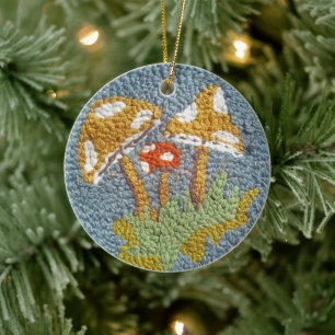 Les amateurs de champignons ornement tapis hooked 