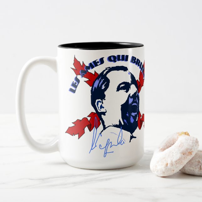LES AMES QUI BRULENT Two-Tone COFFEE MUG (With Donut)
