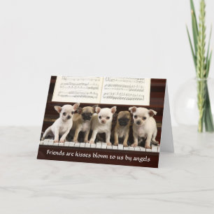 Les amis sont Angels Chihuahua Puppy Carte de voeu