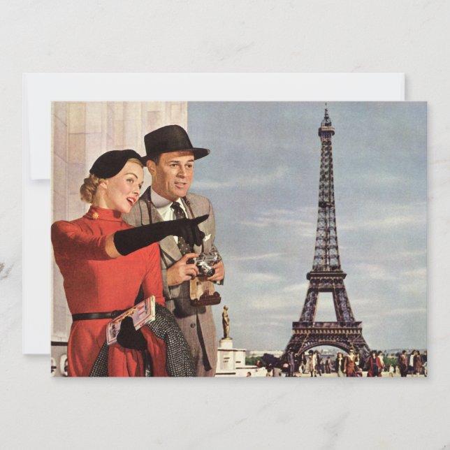 Les amoureux à Paris Invitation (Devant)