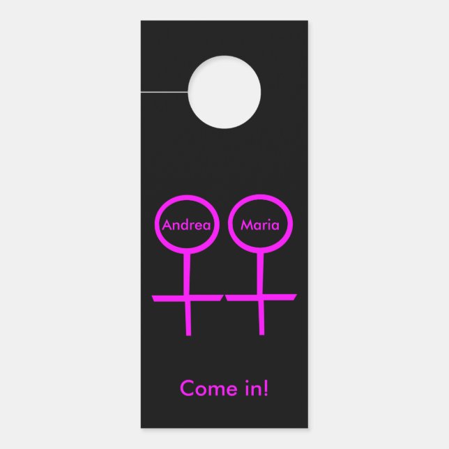Les amoureux lesbiennes Affichette de porte person (Devant)
