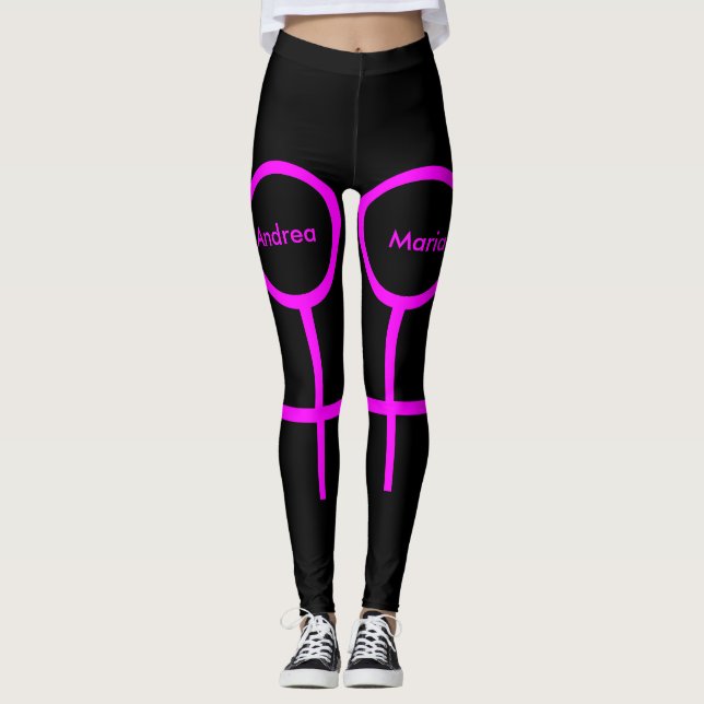 Les amoureux lesbiens Leggings personnalisés (Devant)
