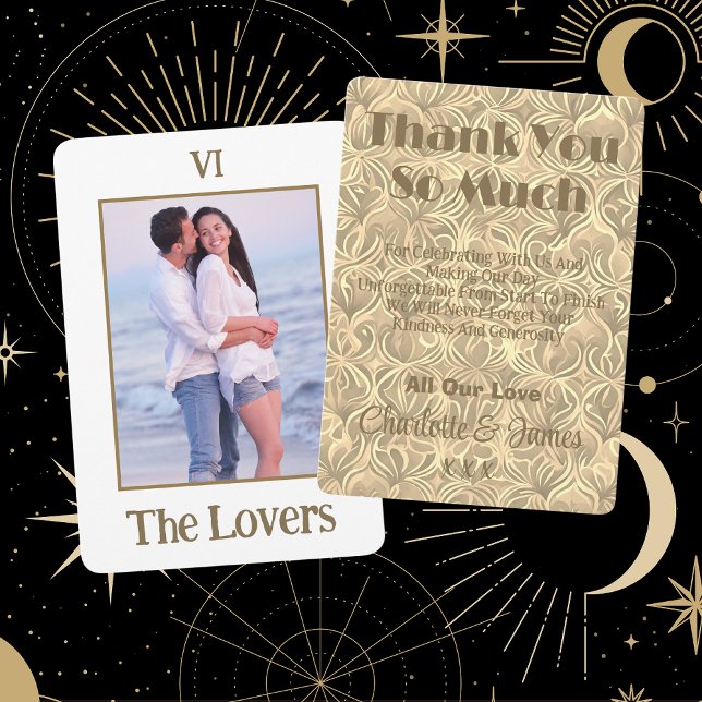 Les amoureux Tarot Happy Couple Photo Carte de rem (Front And Back)