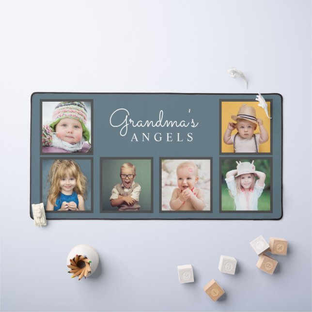 Les anges de grand-mère Six photos de petits-enfan (Tableau pour enfants)