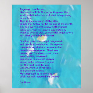 Les anges traversent le ciel Poème Poem Poster