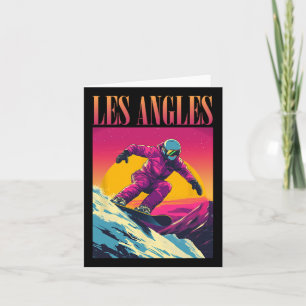 Les Angles France Retro Snowboard Card