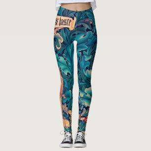 Les animaux dans la forêt, William Morris Leggings