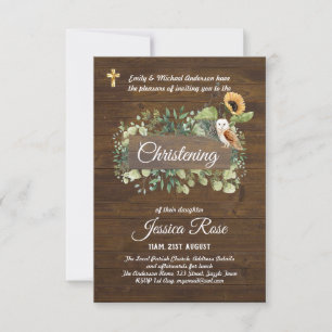 Les animaux des bois Christening Invitation Baptêm