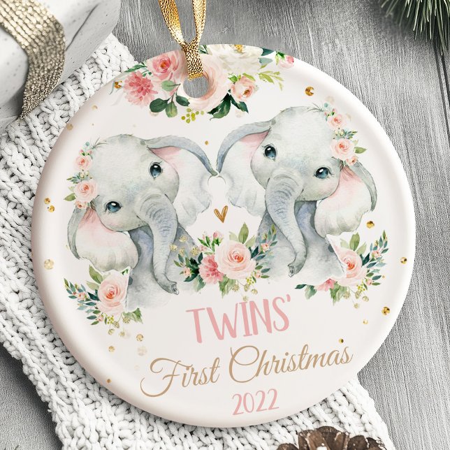 Les animaux Safari du premier ornement de Noël de  (TWIN'S First Christmas Ornament Safari animals)