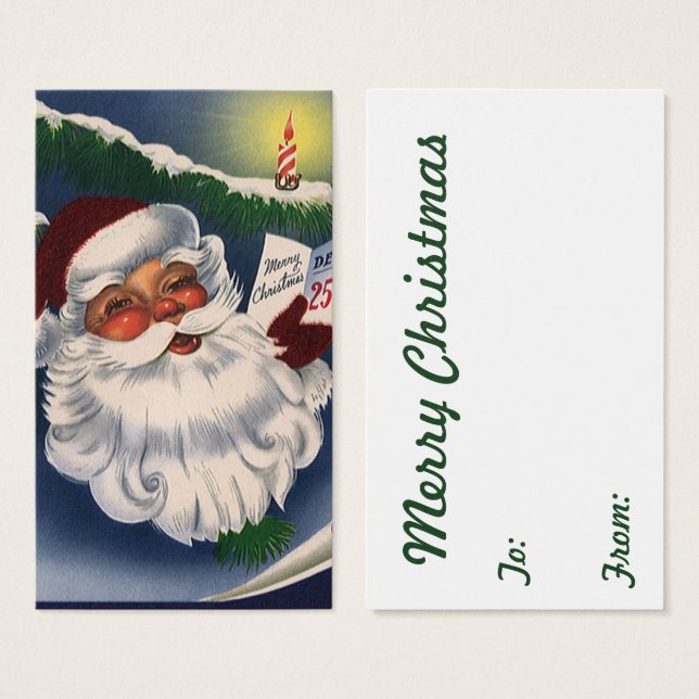 les années 50 Retro Jolly Santa Claus, Noël Vintag (Devant & derrière)