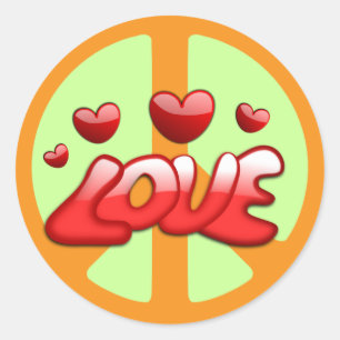 Les années 60 : Sticker Paix et Amour