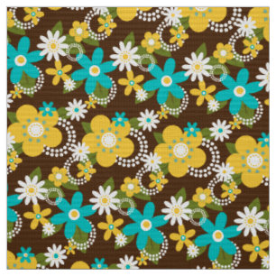 les années 70 rétro 60s tissu de fleurs x1