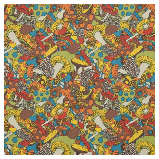 les années 70 tissu de champignon psychédélique (Échantillon)