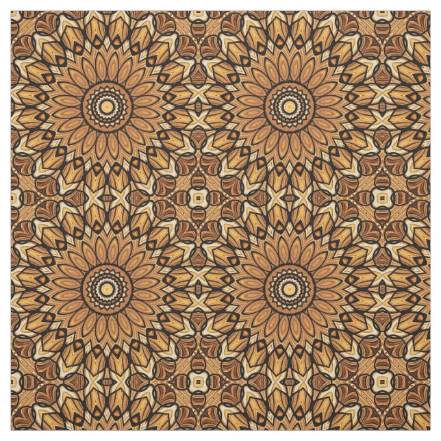 les années 70 Tissu d'impression de tournesol (Échantillon)