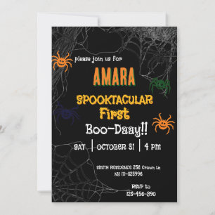 Les araignées d'Halloween Invitation d'anniversair
