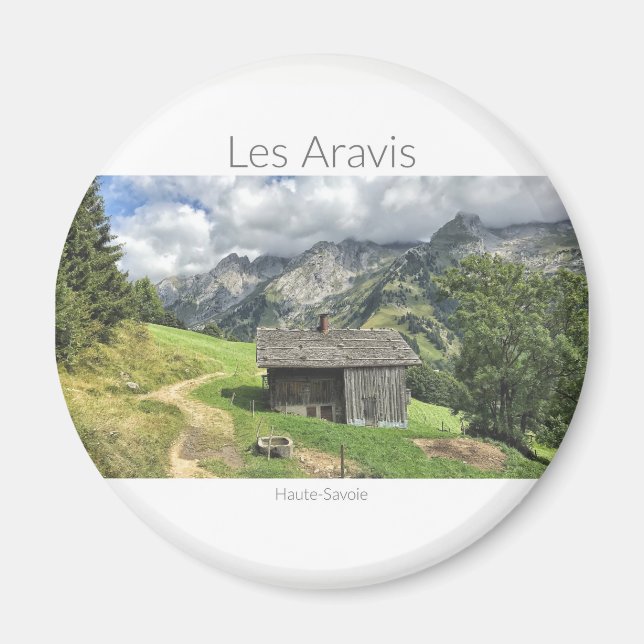 Les Aravis, Magnet rond Haute-Savoie (Devant)