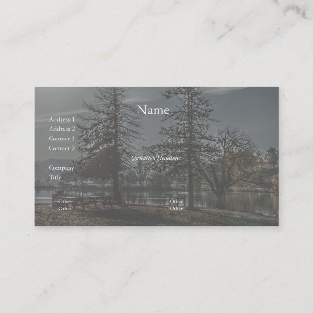 Les arbres au bord du lac Carte de visite (Devant)
