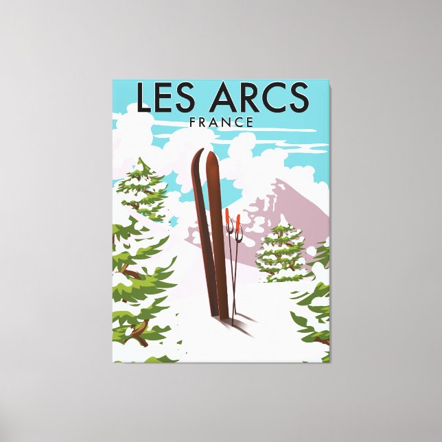 Les Arcs France travel ski Canvas Print (Front)