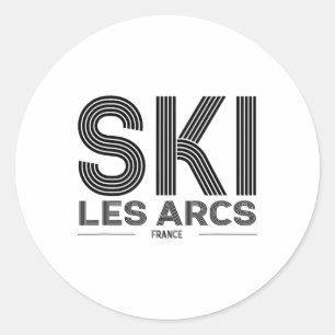 Les Arcs Ski Resort France Alps French Skiing Souv Classic Round Sticker