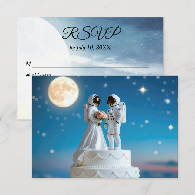 Les astronautes du RSVP sur un gâteau Mariage (Devant / Derrière)