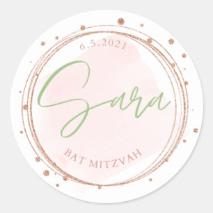 Les autocollants Bat mitzvah de Sara