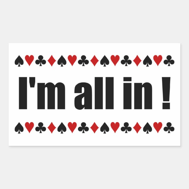 Les autocollants de poker I'm All In ! (Devant)