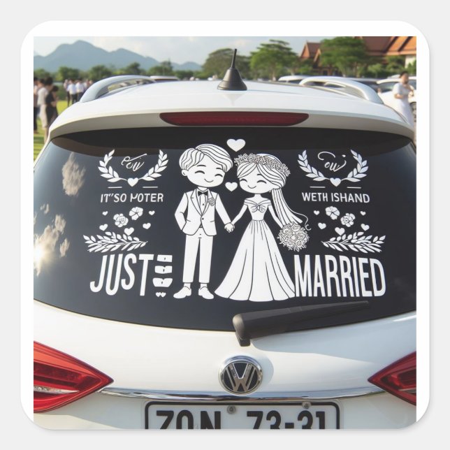 Les autocollants "Just Married" de voiture pour le (Devant)