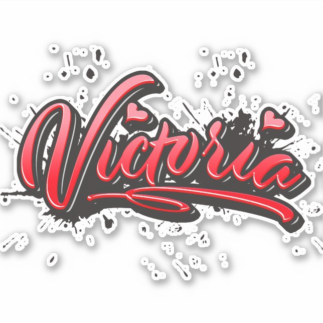 Les autocollants Victoria red Heart Graffiti (Devant)