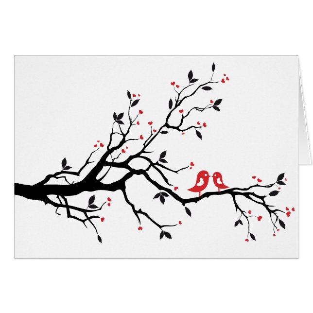 Les baisers de l'oiseau sur la branche d'arbre (Devant horizontal)
