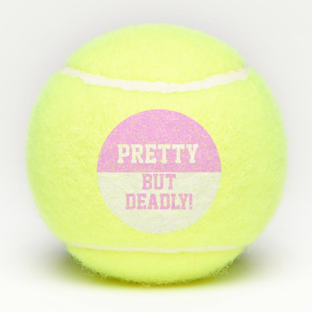 Les balles de tennis roses drôles de la jolie mais (Dos)