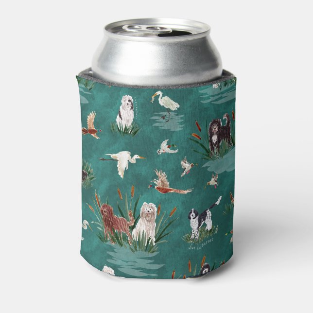 LES BARBETS Deep Teal Can Cooler (Can Back)