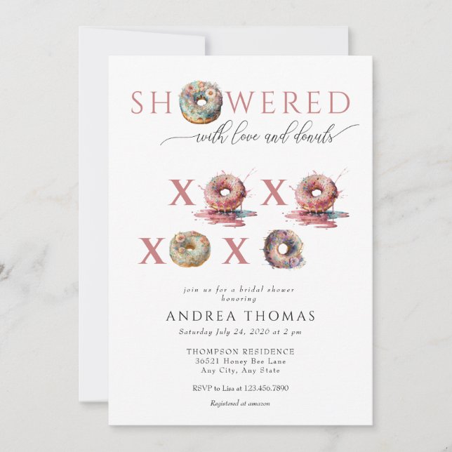 Les beignets | Invitations de douche nuptiale (Devant)