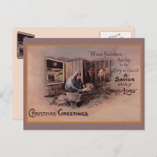 Les bénédictions de la carte postale de Noël (Devant / Derrière)
