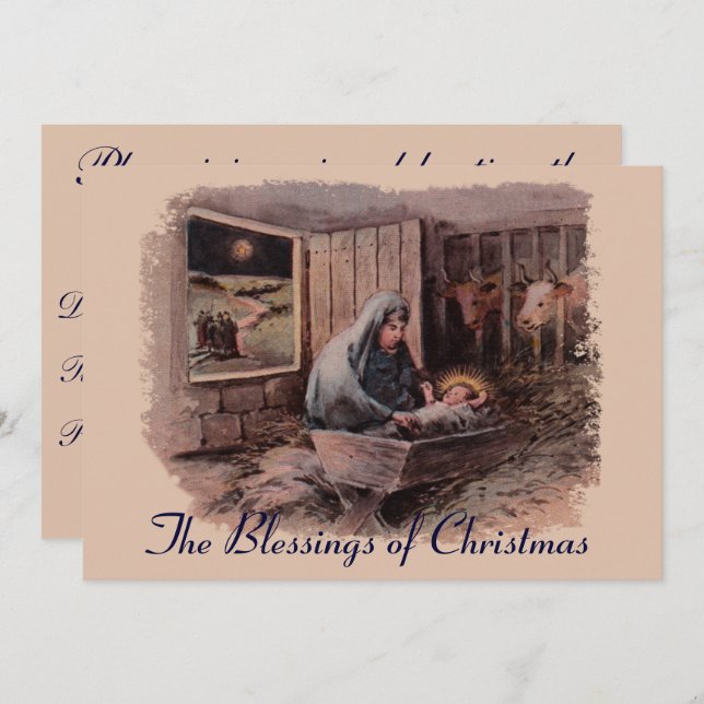 Les Bénédictions de Noël Invitation (Devant / Derrière)