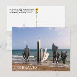 Les Braves Memorial, Normandy, France - postcard
