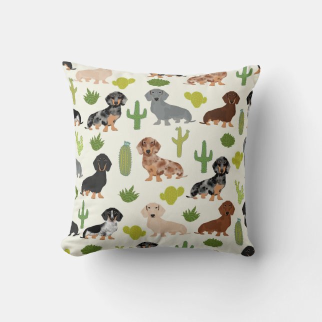 Les cactus de Dachshund lancent des oreillers de c (Recto)