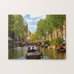 Les canaux d'Amsterdam. Jigsaw Puzzle