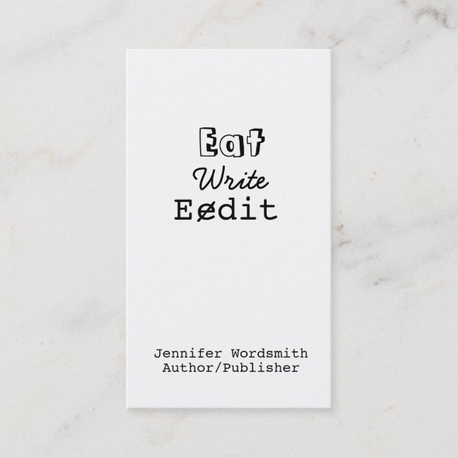 Les cartes de visite drôles d'auteur mangent (Devant)