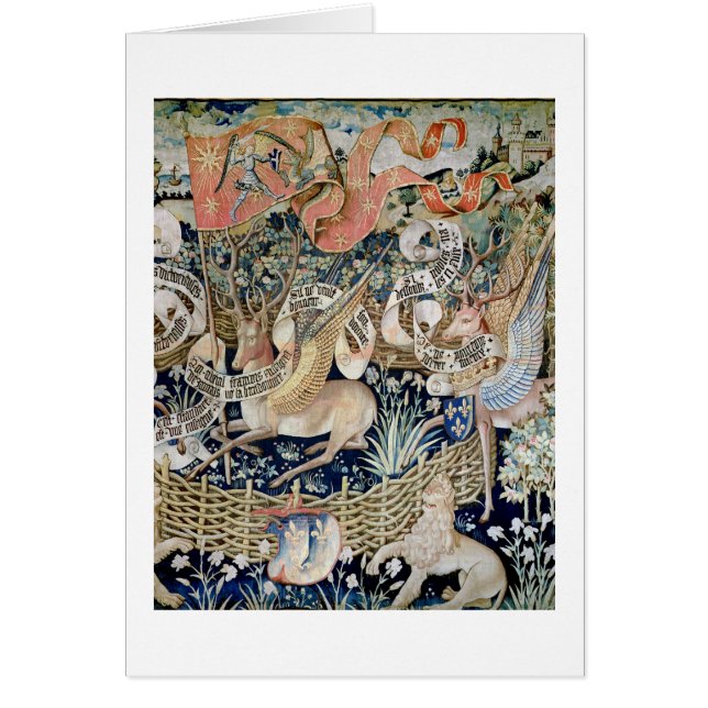 Les cerfs communs à ailes (tapisserie) (Devant)