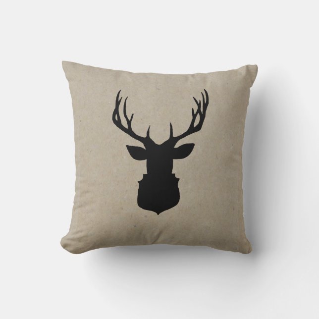 Les cerfs communs ombragent le coussin rustique de (Recto)