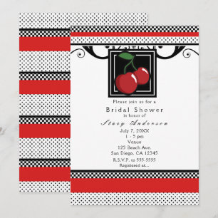 Les cerises rouges Invitations blanches et rouges