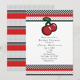 Les cerises rouges Invitations blanches et rouges