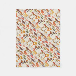 Les Champignons Mushrooms Fleece Blanket