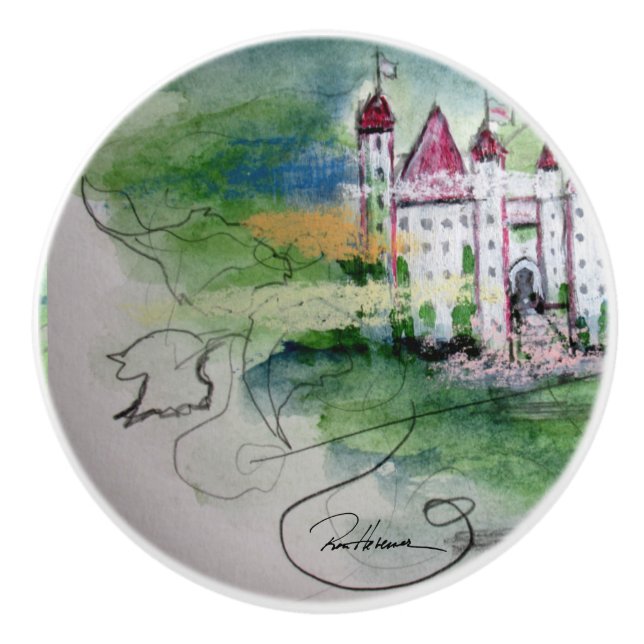 Les châteaux dans le ciel. . . Poignée en Céramiqu (Devant)